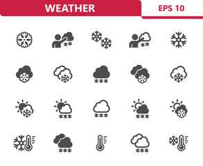 Weather Icons - Forecast, Snow, Snowing, Snowflake, Winter