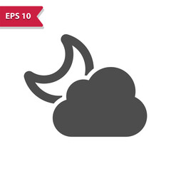 Moon And Cloud Icon - Weather, Night, Cloudy