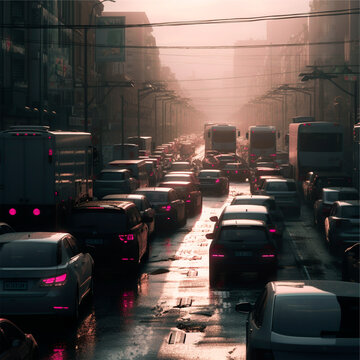 Transito fechado, com carros em transito em dire&ccedil;&atilde;o a frente, muitos carros e onibus.