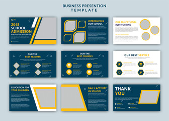 Modern open for school admission powerpoint presentation editable slide design
