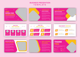 Creative school admission going on editable powerpoint presentation slide design templates