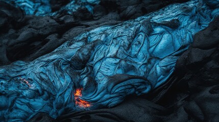 Obraz premium Blue lava texture background, Generative AI