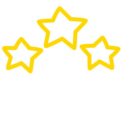 Stars flat line icons . Starry night, falling star, firework, twinkle, glow, glitter burst sticker for planner, diary, journal, poster or template social media decoration.