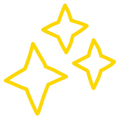 Stars flat line icons . Starry night, falling star, firework, twinkle, glow, glitter burst sticker for planner, diary, journal, poster or template social media decoration.