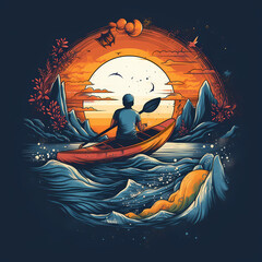 Kayak Sport T-shirt Design