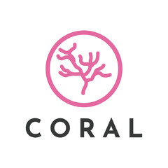 Coral logo simple design vector template