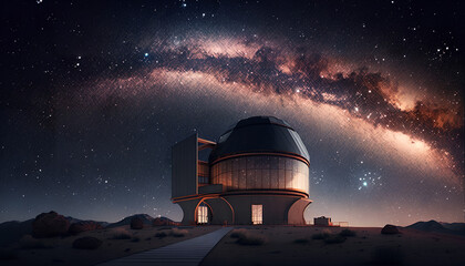 Obraz premium Astronomical observatory under the stars