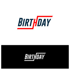 Lettering Birthday, iconic, modern, flat, icon