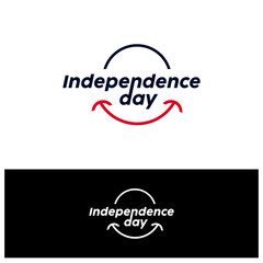 Fototapeta na wymiar Lettering Independence day nation, iconic, modern, flat, icon