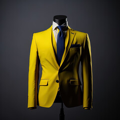 Formal men's suit yellow 