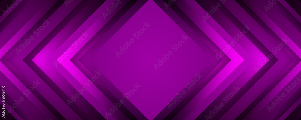 Sticker 3d purple techno abstract background overlap layer on dark space with glowing rhombus effect decorat