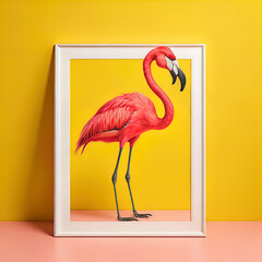 Pink flamingo mockup clean background 