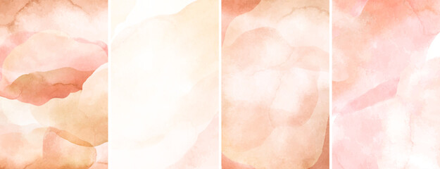 Elegant marble, stone surface texture. Watercolor, ink vector background with white, brown, pink, yellow, beige.