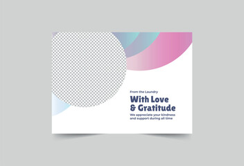 Laundry greeting card template. A clean, modern, and high-quality design business card vector design. Editable and customize template business card