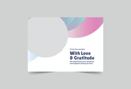 Laundry greeting card template. A clean, modern, and high-quality design business card vector design. Editable and customize template business card