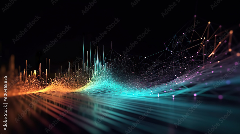 Poster modern digital abstract 3d background. can be used in the description of network abilities, technolo