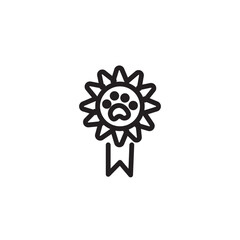 Award Dog Medal Outline Icon