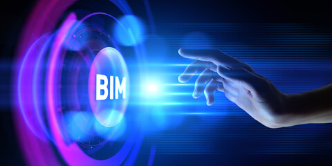 BIM Building information modeling system technology concept.