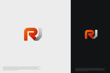 Initial Letter RJ gradient typography for business name. Vector logo inspiration