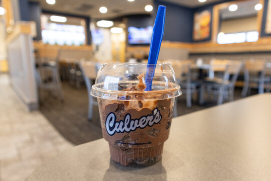 Culver's Chocolate Custard Ice Cream inside the Chain Restaurant on December 21, 2022 in Homer Glen, Illinois