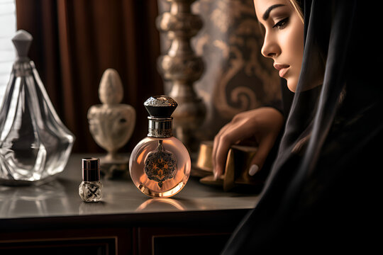 Bottle of Arabic oil perfume, Generative AI 5