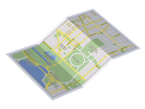 City map on white background 3d illustration