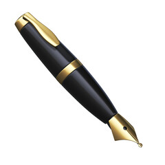 Pen icon black and gold 3d rendering