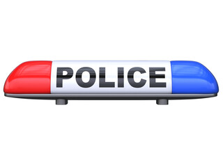 police car emergency lights 3d rendering