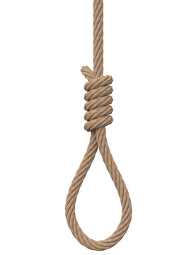 rope with hangman's noose 3d rendering