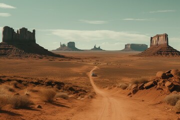 Gritty Monument Valley panorama. Generative AI