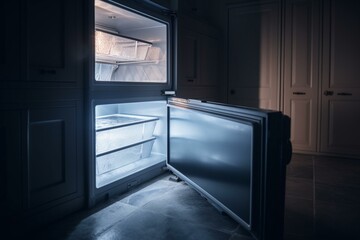 Slim freezer and storage compartment. Generative AI