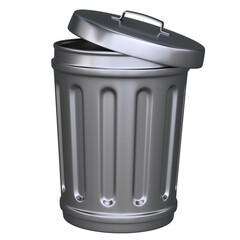 Metal trash can 3d rendering