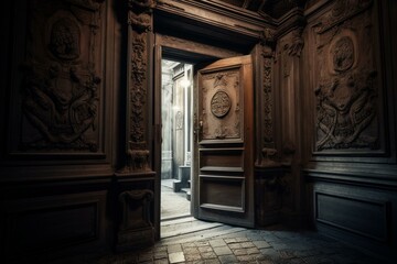 Antique doorway. Generative AI