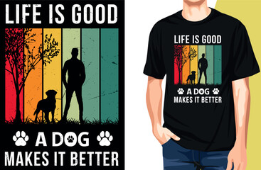 Retro-Vintage Dog T-shirt design with the text 