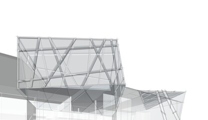 Abstract modern architecture 3d rendering