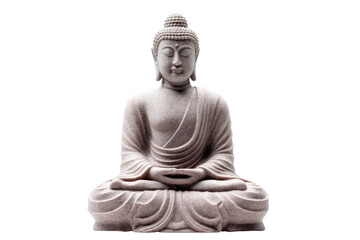 Buddha statue isolated on transparent background. PNG, Generative AI - obrazy, fototapety, plakaty