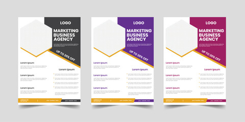 Agency business marketing agency a4 product flyer, new corporate geometric advertising service, one page proposal advert page