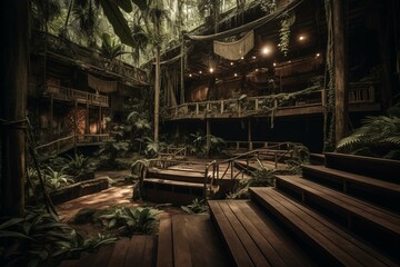 Theater in Amazon jungle. Generative AI
