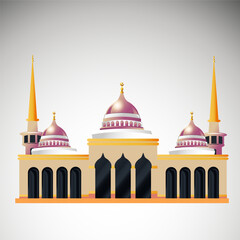 islamic masjid mosque green vector design