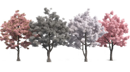 Fototapeta premium cherry blossom trees in transparent background