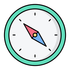 Compass Line Color Icon