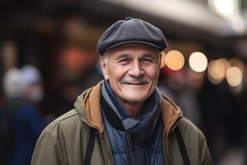 Portrait of a senior man in the street of Paris, France