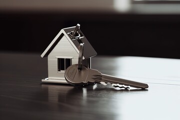 House key on keychain. Generative AI
