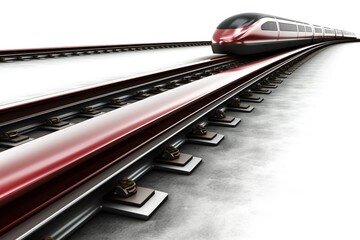 high speed train isolated on white background. AI generated