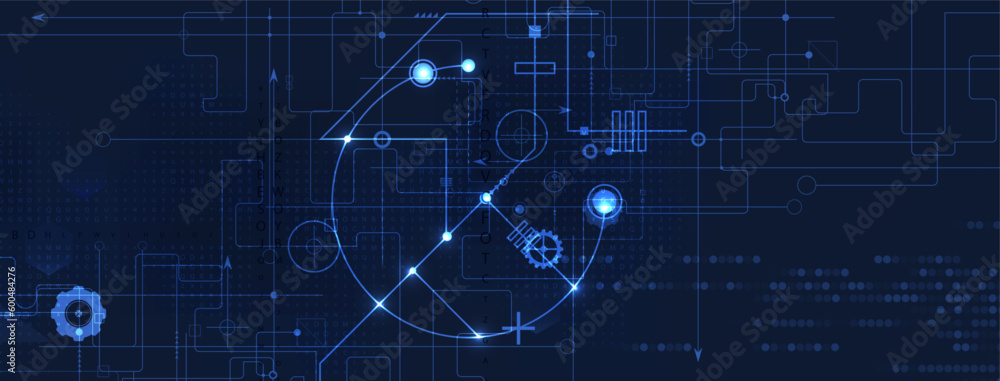 Poster Abstract circuit board futuristic technology processing background