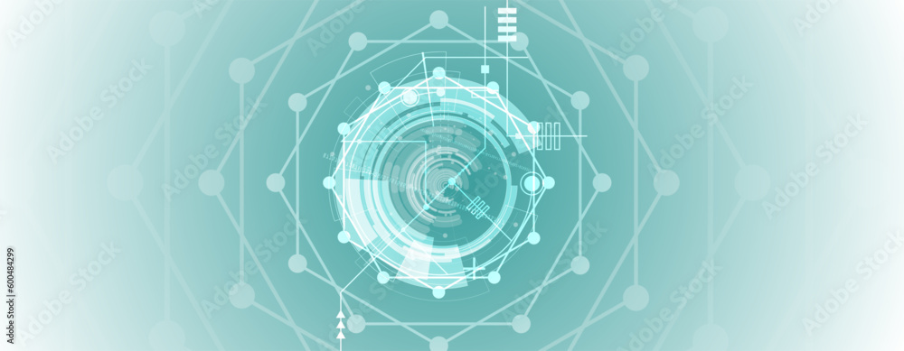 Poster Abstract circuit board futuristic technology processing background