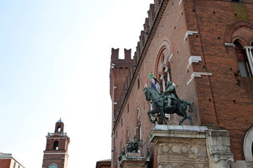 The famous medieval old town of Ferrara in Italy.