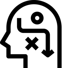 Obraz premium strategy logic black outline icon