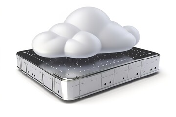 cloud platform isolated on white background. AI generated
