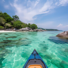 Kayak Sport At Lagoon Sea. Generative AI